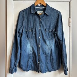 Blue Denim Button-Up Shirt